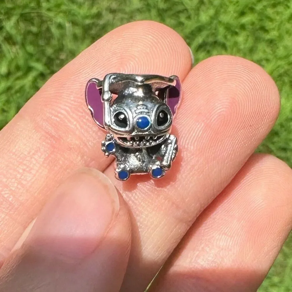 NWOT Stitch Graduation Silver Pandora FIT Charm